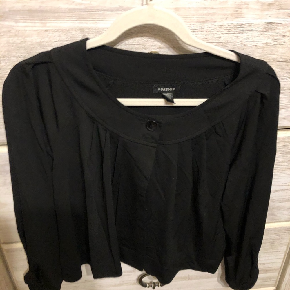 Black top button jacket